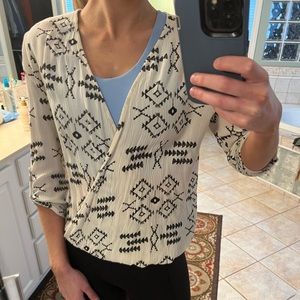 Aztec off white shirt, size small
